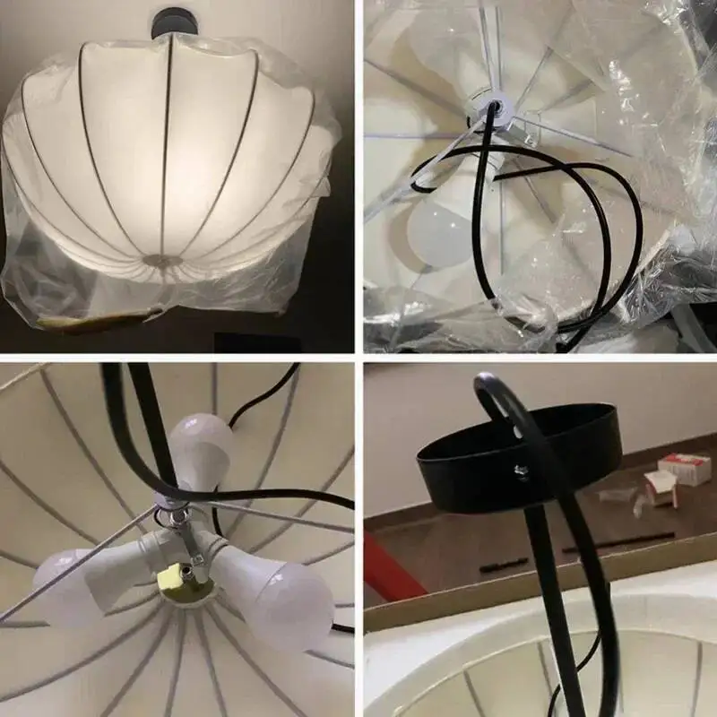 โคมไฟเพดานสไตล์นอร์ดิก ดีไซน์ทันสมัย ผ้าคลุม ไฟ LED สำหรับห้องนอน ห้องนั่งเล่น โต๊ะอาหาร โคมไฟระย้า