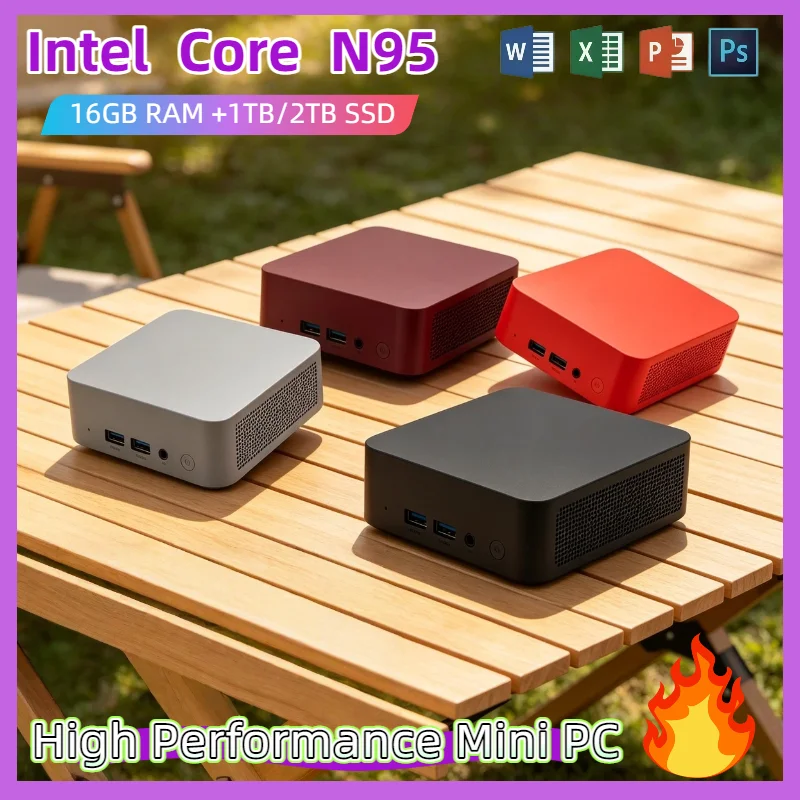 N95 Intel Mini Desktop Computer 16GB DDR4 1TB 2TB M.2 NVMe SSD WiFi 6 BT5.2 Low Power PC Pro Max Ultra