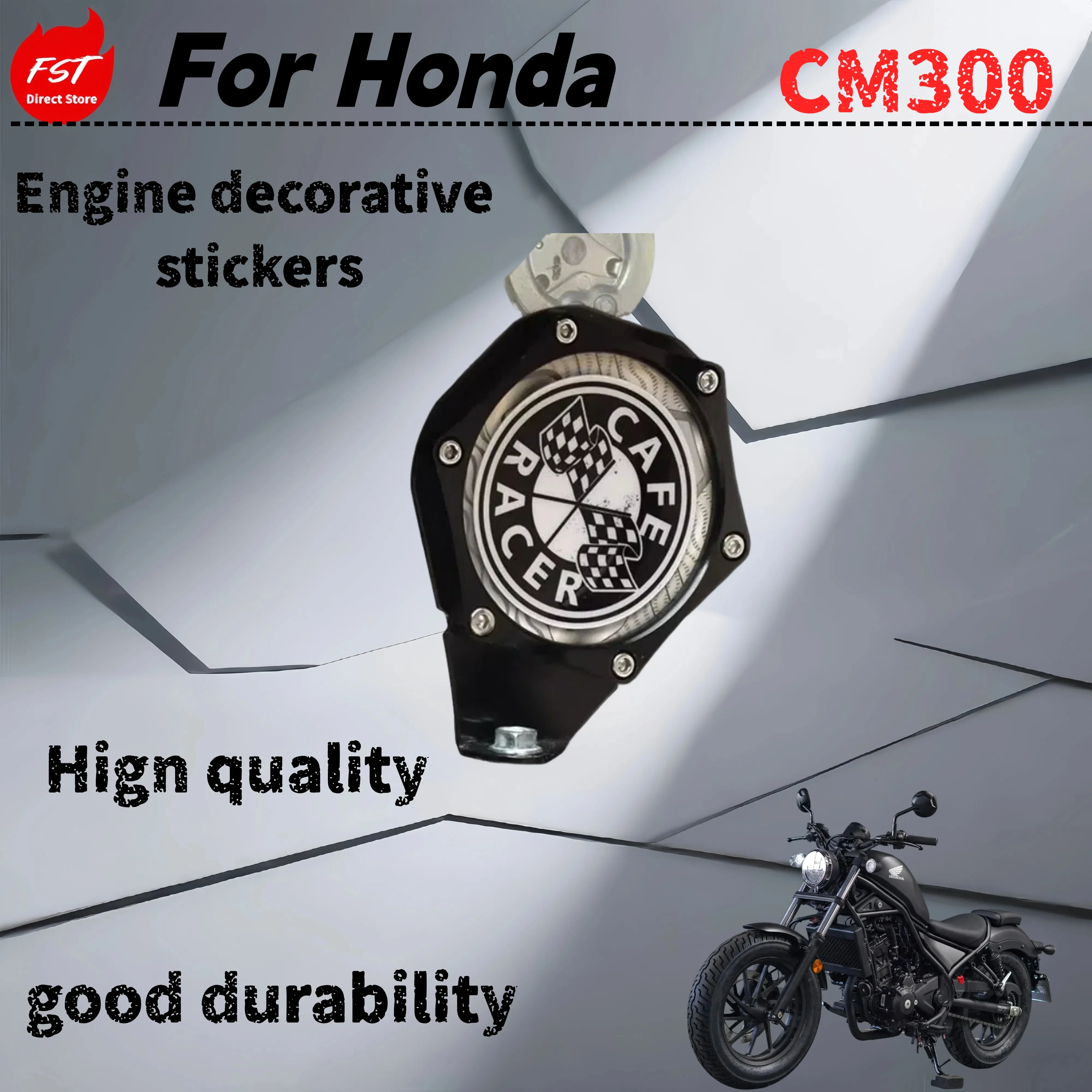 

For Honda CM300 modified engine cover back kettle cover ugly motorcycle decorative tax plate sticker