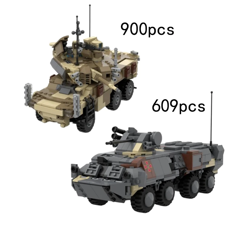 MOC-149815 Small Particle Assembling Building BlocksMilitary Armored CarReconnaissance Vehicle Personnel Carrier Model Toy Gift