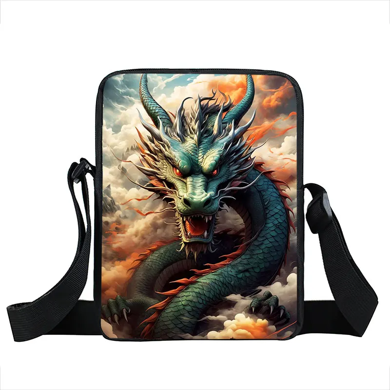 Mysterious Chinese Dragon Print Crossbody Bags Teenager Boy Girls Women Shoulder Bag Phone Keys Portable Card Storage Bags Gift