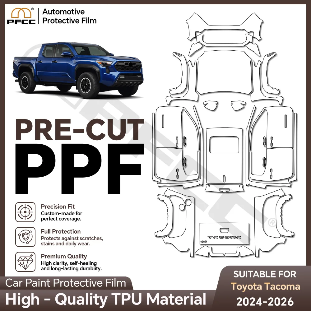 PPF For Toyota Tacoma 2024-2026 TPU Paint Protective Film Custom Anti Scratch Self Healing Shield Guard Car Exterior Accessories