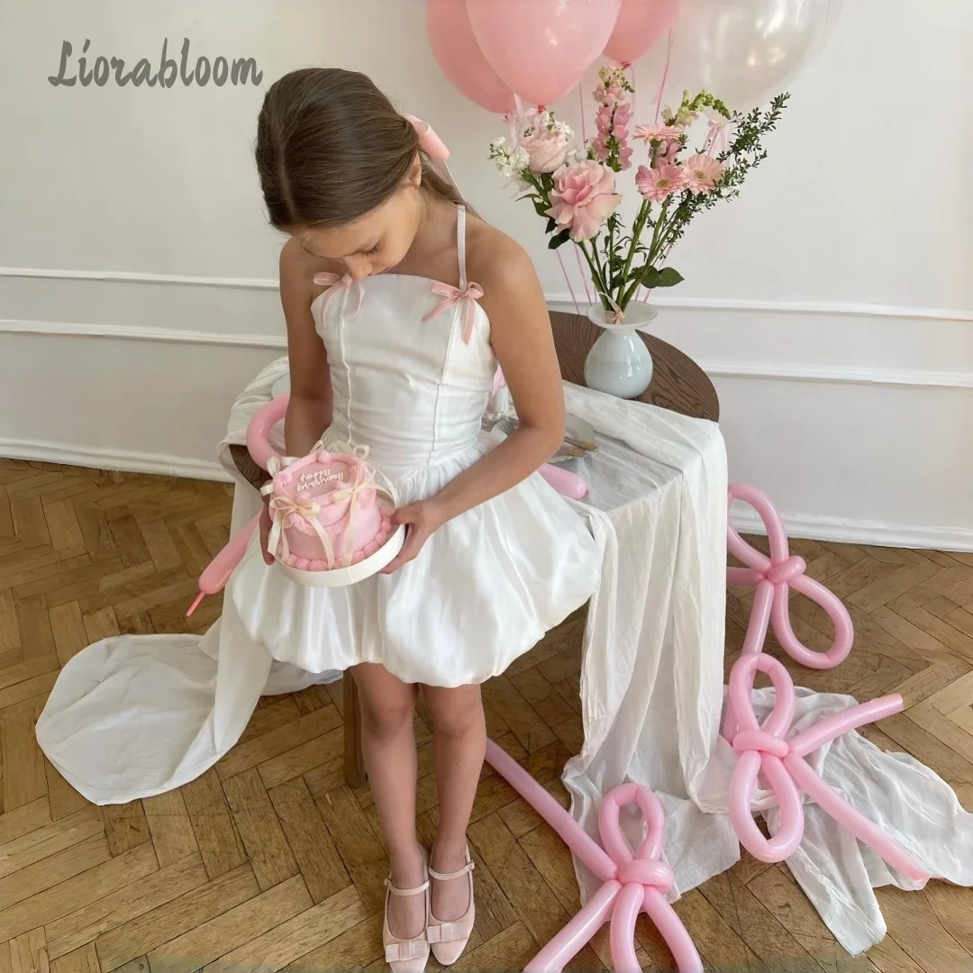 Customized Flower Girl Dress Minimalist Ballet-Style Dress Spaghetti-Strap Sundress Wedding Party Attire свадебное платье
