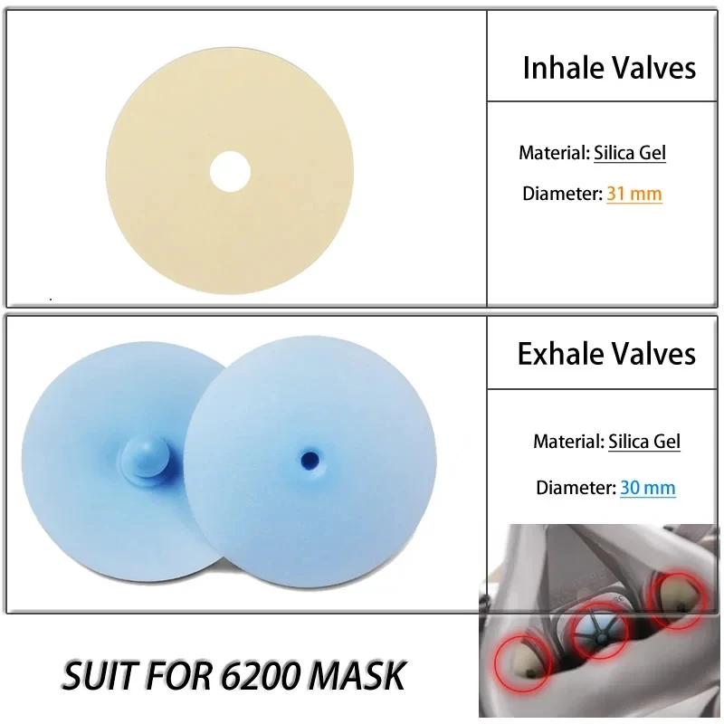 Vannes d\'inhalation en gel de pton, accessoires de remplacement de masque, 6200, 7502/6800, 6893, 6889, 6200, 5-10 pièces