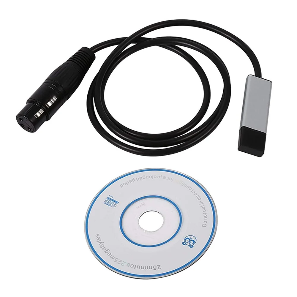 A23F-USB To DMX Interface Adapter DMX512 Computer Stage Lighting Controller Dimmer USB LED Dmx512 Interface With CD