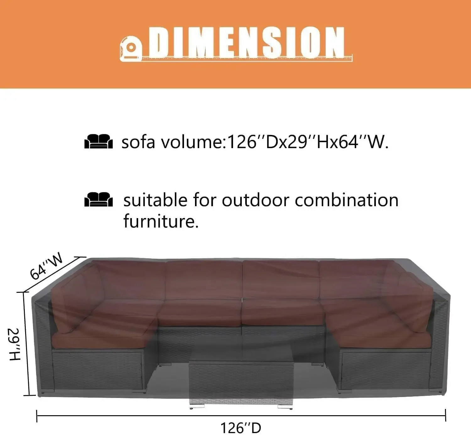 Outdoor Sofa Patio Furniture Set, All-WeatheRattan Wicker Patio Conversation Set with Cushion, Glass Table and Waterproof cover