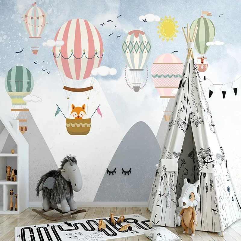 

Custom Photo Wallpaper For Bedroom Wall Children Room Hot Air Balloon Mural Waterproof Canvas Wall Painting Papel De Parede 3D