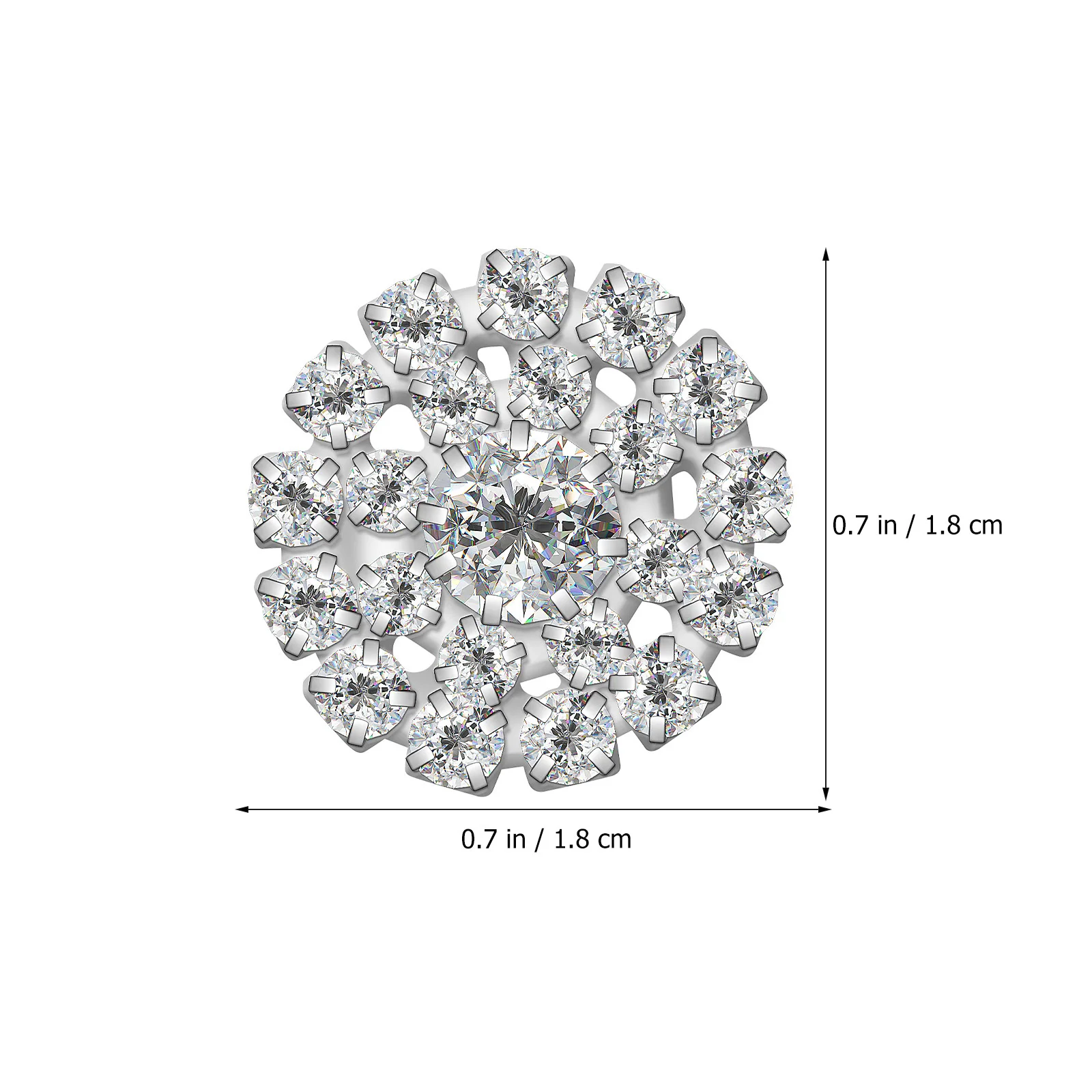

12 pcs Rhinestone Buttons Shiny Silver Sew-On Clothing Buttons For Diy Wedding Invitations Bridal Bouquet Hair Accessories Craft