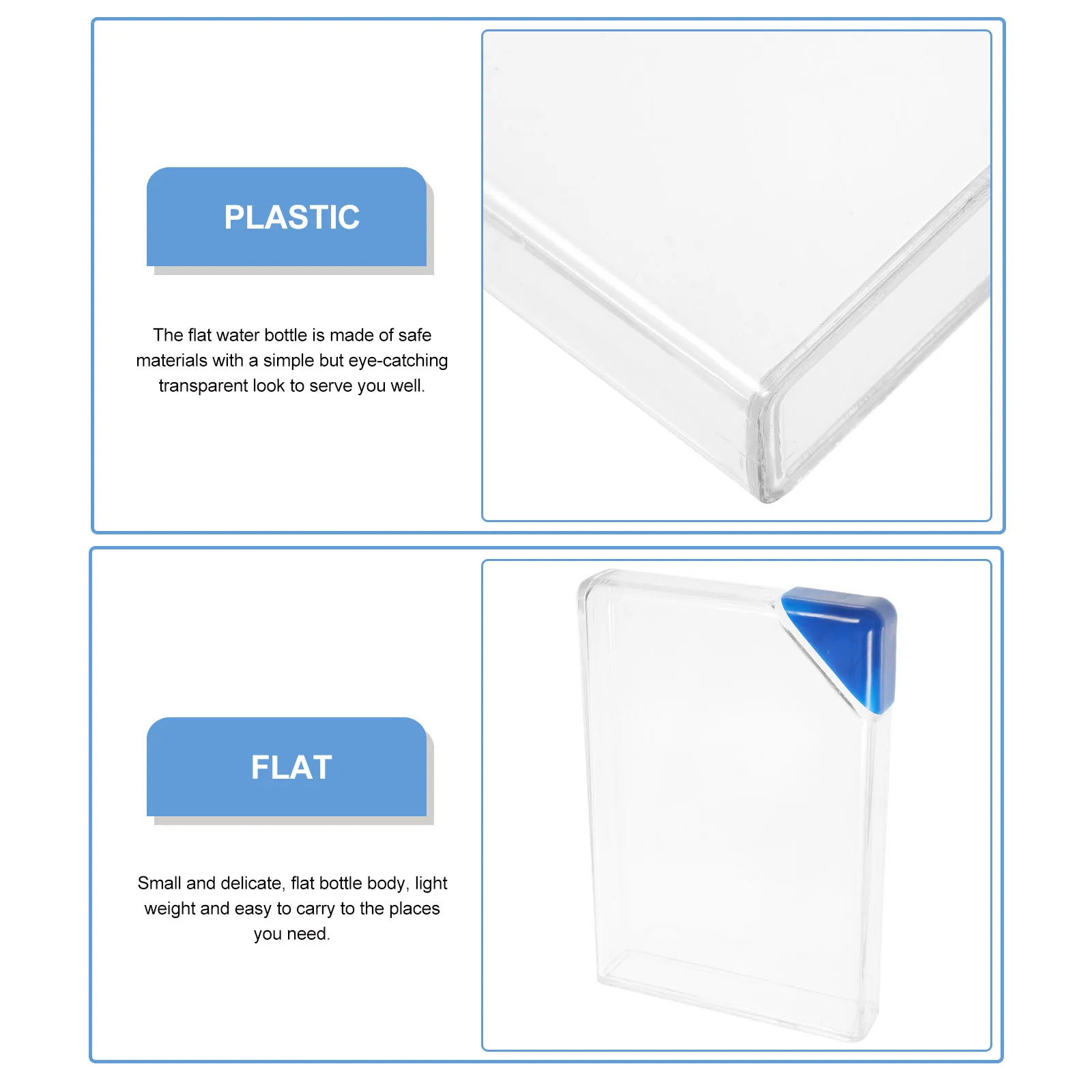 

450Ml Flat Water Bottle Portable Transparent Travel Bottle Reusable Square Container For Juice Tea Milk Easy Carry Sports Camp