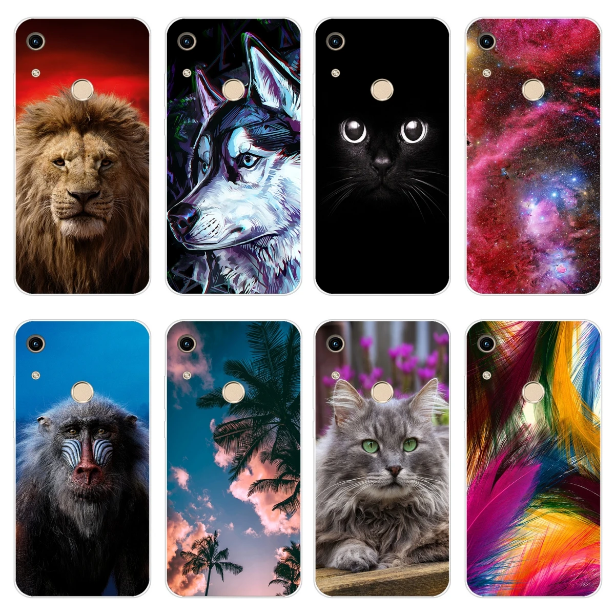 For Honor 8A Case For huawei honor 8A Case Silicon TPU back Phone Cover For Honor 8A JAT-LX1 8 A Honor 8A prime Panda tiger cat