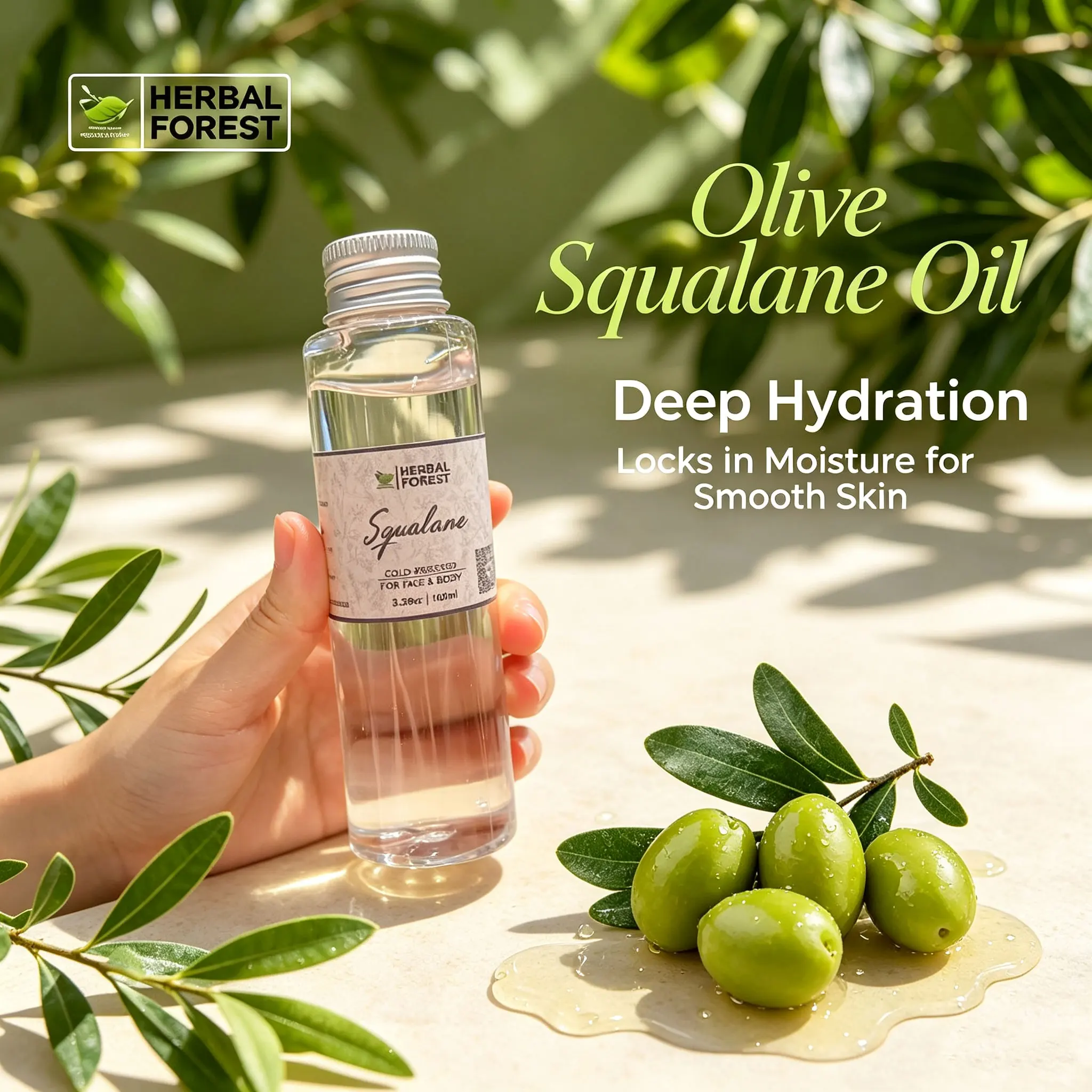 Natural Olive Squalane Oil Face Moisturizing Essence Oil Refreshing Body Massage Oil Pure Plant Beauty Oil