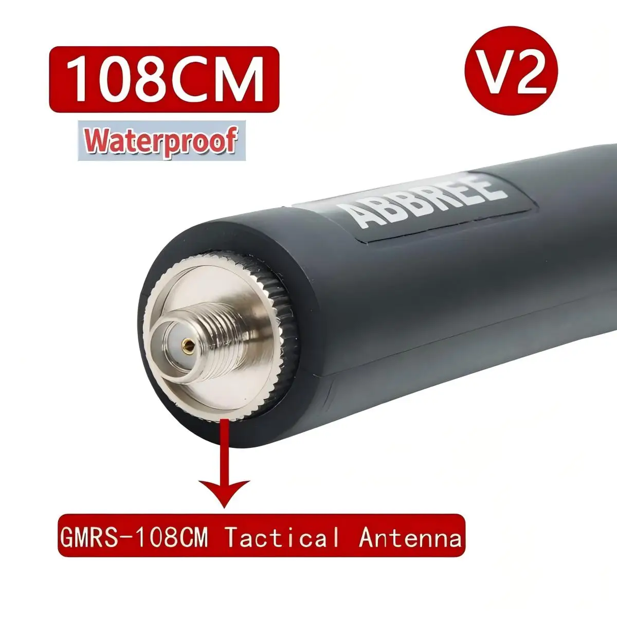 ABBREE Antena táctica GMRS impermeable SMA-hembra para Baofeng GM-9R - imagen 2