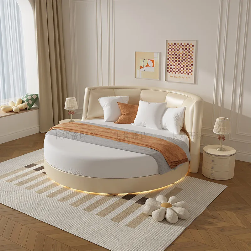 Reading Light Double Bed Nightstands Storage French Lounge Bed Sleeping Modern Camas De Matrimonio Dormitorio Bedroom Furniture