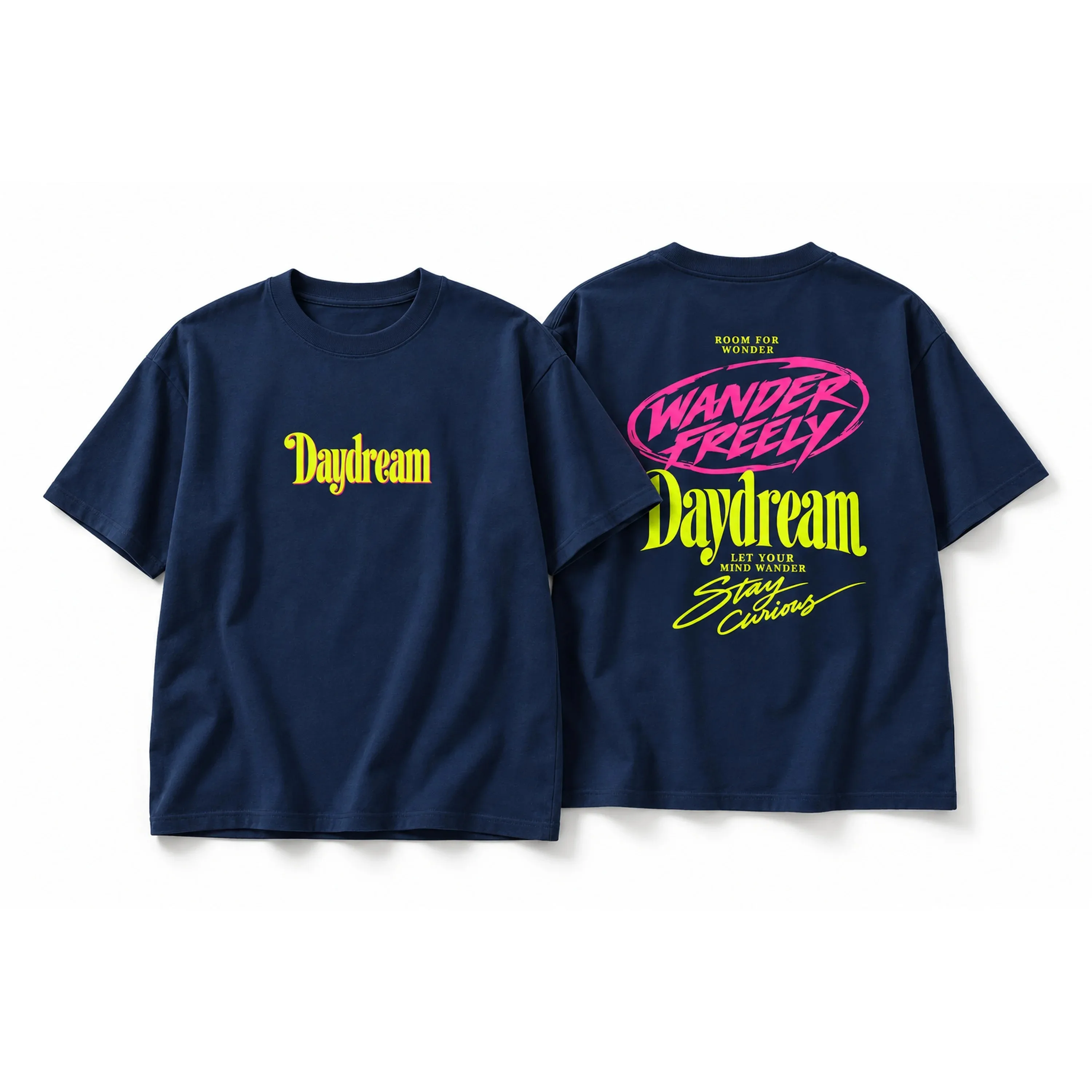 Men's Daydream Wander Freely Graphic T Shirt Round Neck Short Sleeve Summer Loose Cotton Tee