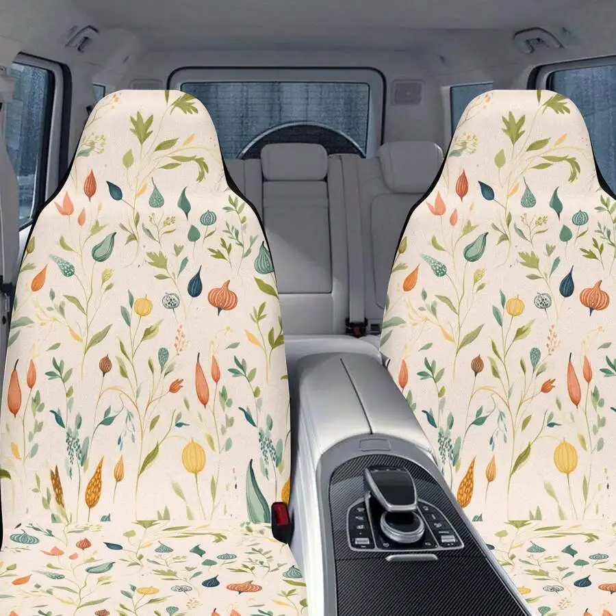 

Floral Leaves And Fruits Pattern Car Seat Cover For Adult Vehicle Interior Decor
