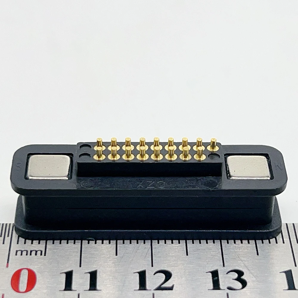 1 Paar 6P 7P 8P 9P 10P 11P 12P 13P 14P 16P 20P Magnetischer Pogo-Pin-Steckverbinder, versenkter, quadratischer, federbelasteter Stromkontakt, Sockel – Detail 15