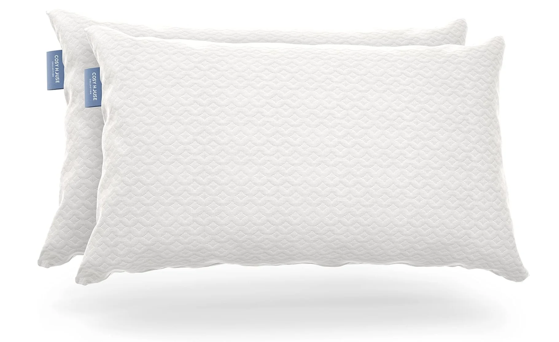 Cosy House Collection 2-Pack Luxury Rayon Derived From Bamboo Shredded Memory Foam Pillow - Adjustable & Removable Fill - Cool &