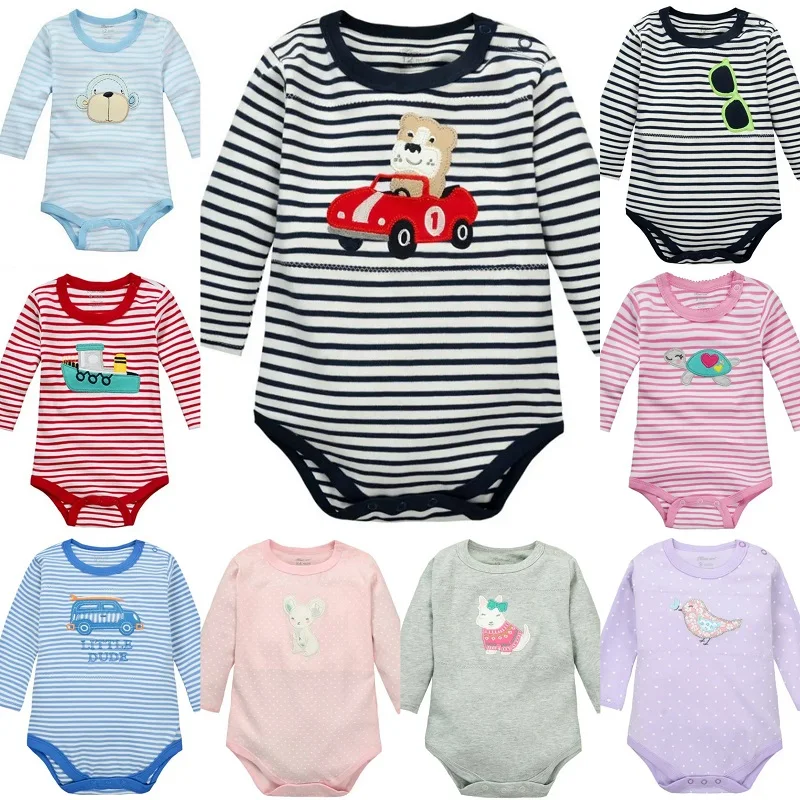 0-24 Months Baby Boys Girls Long Sleeved Rompers Newborn Baby's Clothes Kids Costume Jumpsuit&Bodysuit KF100