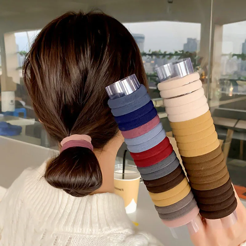 20 قطعة/المجموعة النساء بلون مطاطا رباط شعر Scrunchies أنثى فتاة سلس الشعر الحبال عادية ذيل حصان حامل إكسسوارات الشعر #3