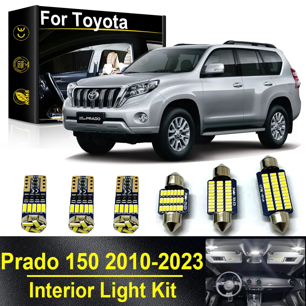 

Светодиодный внутренний светильник автомобиля, 17 шт., для Toyota Prado 150 LC150 2010-2018 2019 2020 2021 2022 2023, аксессуары для пластинчатых ламп Canbus ﻿