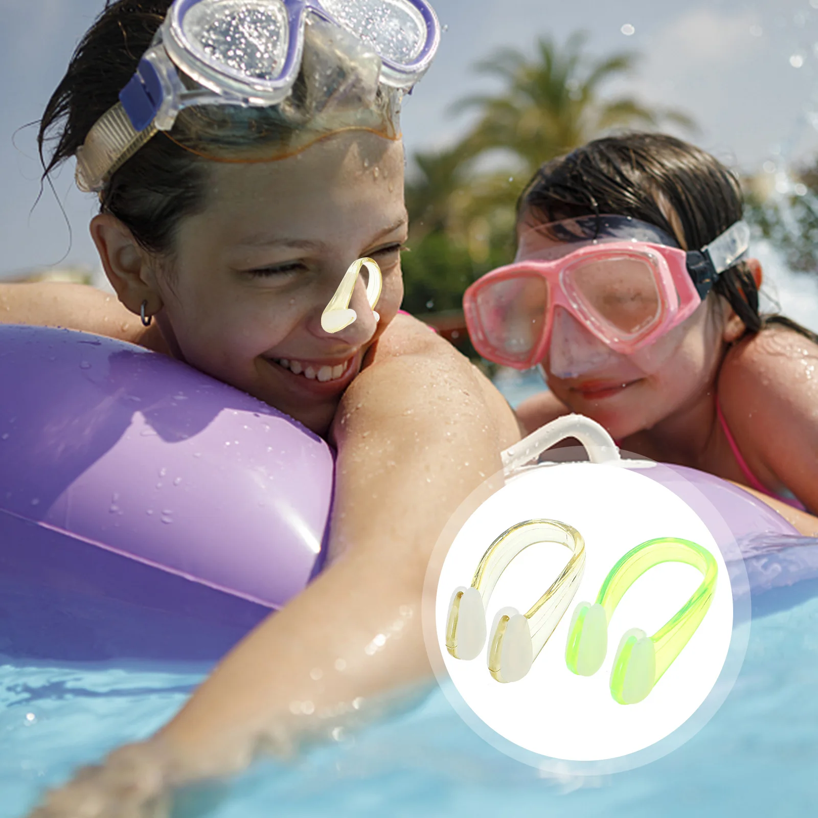 

4pcs Waterproof Nose Clip for Swimming Adults Anti-slip Silicone Swim Nose Plug Comfortable Non-skid Long-lasting PC Material