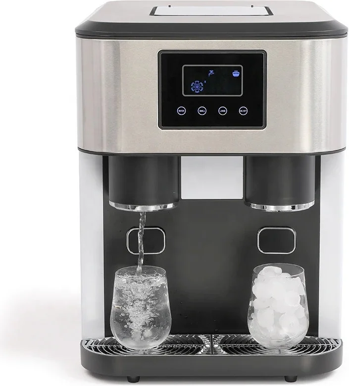18kgs/day 1kg Storage Countertop Crushed Ice Dispenser Maker Lifestyle Portable LCD Touch Ice Maker with Water Dispenser