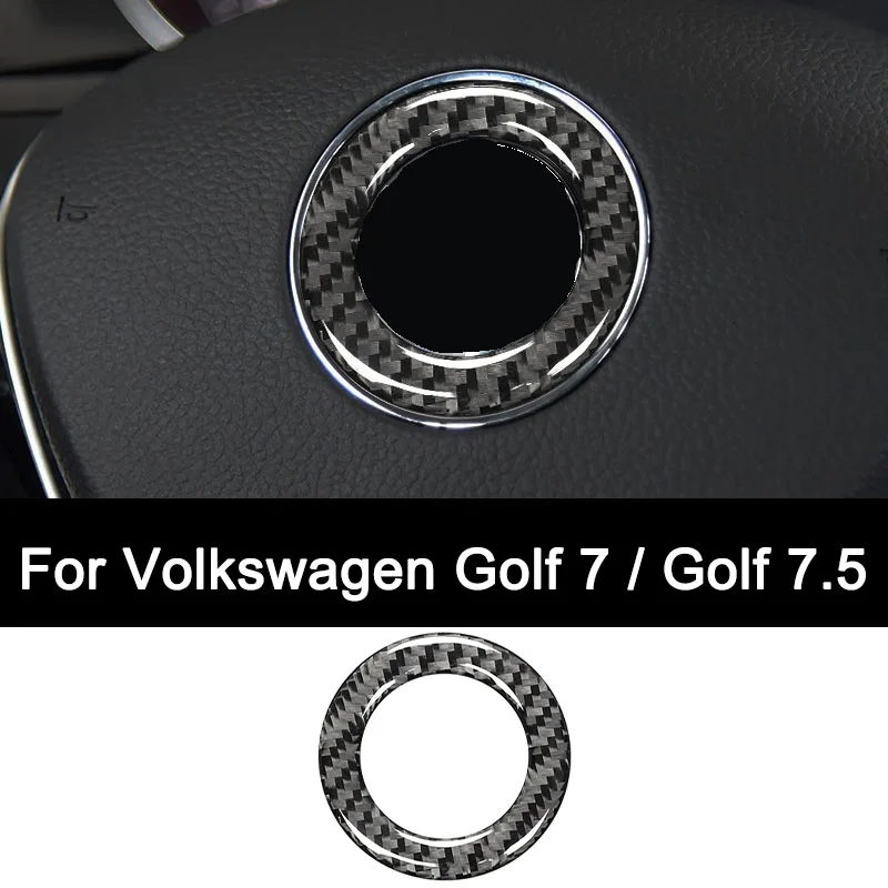 

For Volkswagen Golf Mk7 Mk7.5(2012-2019) Premium Carbon Fiber Steering Wheel Panel Logo Ring Decorative Sticker Auto Accessories