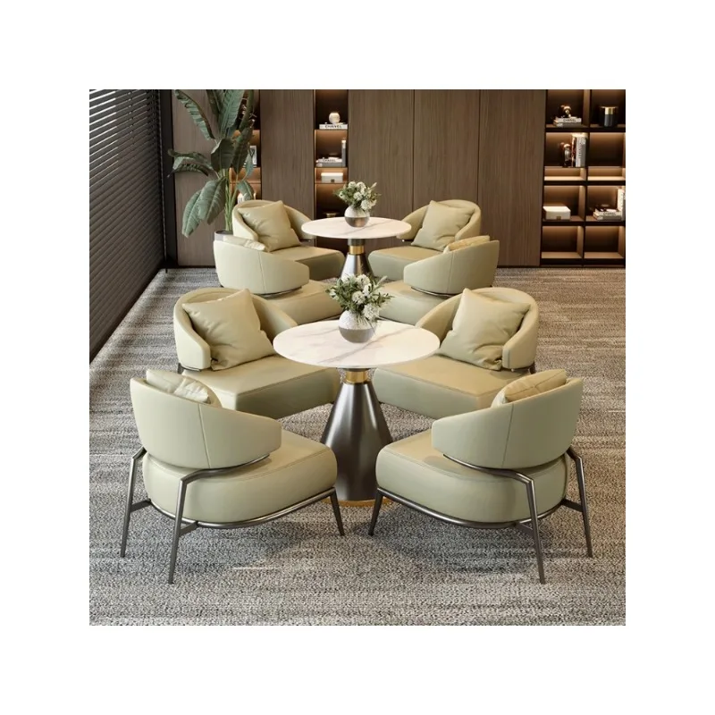 Light luxury negotiation table and chair combination Sales office Business negotiation  Cafe Reception lounge Sofa chair