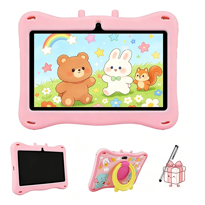 7 Inch 5G Kids' Tablet with Cartoon Pattern Android Learning Education PC with Kids-Proof Case 6000mAh Tablet