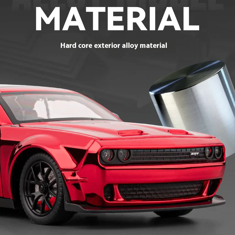 1:24 Electroplating Hellcat Alloy Model, Strong Return Force, Four-wheel Shock Absorption, Cool Sound And Light
