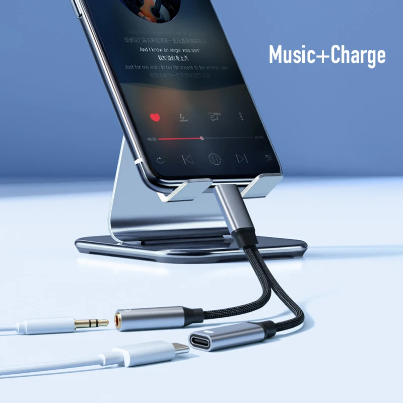 2 in 1 USB Type C To 3.5mm Jack AUX Audio Headphone Adapter 60W/10W PD Fast Charge for IPhone15 Samsung Huawei Xiaomi Tablet