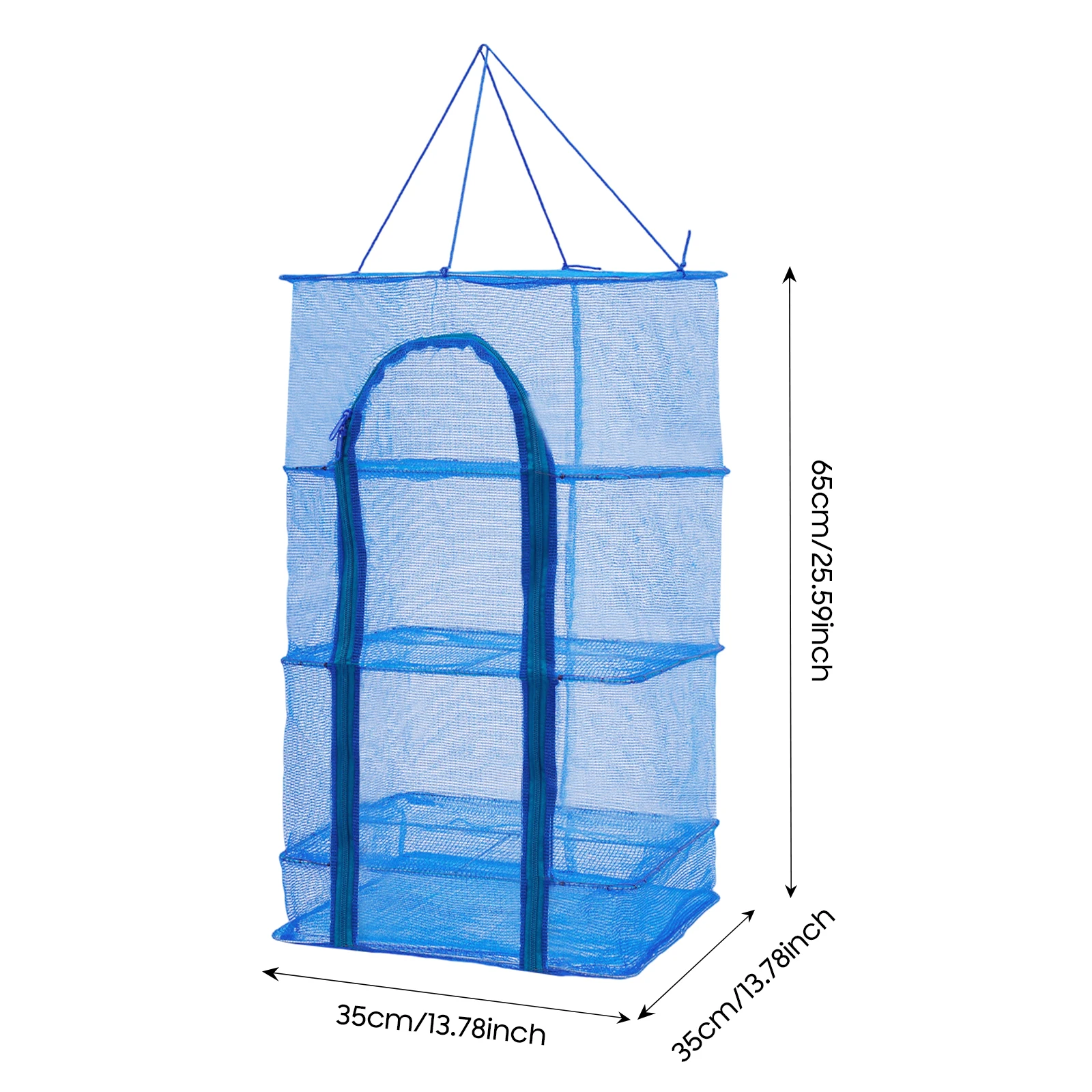 4-Tier Hanging Drying Net Rack, 8kg Capacity PE Steel Wire Mesh Storage for Food Laundry Herb Drying