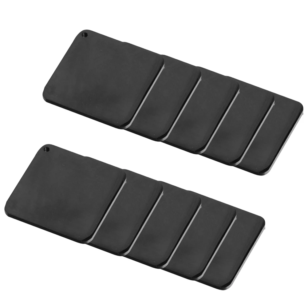 10 Pcs Stainless Steel Tag Charms Jewelry Making Tags Black Square Stamping Blank Pendant Metal for Single Hole