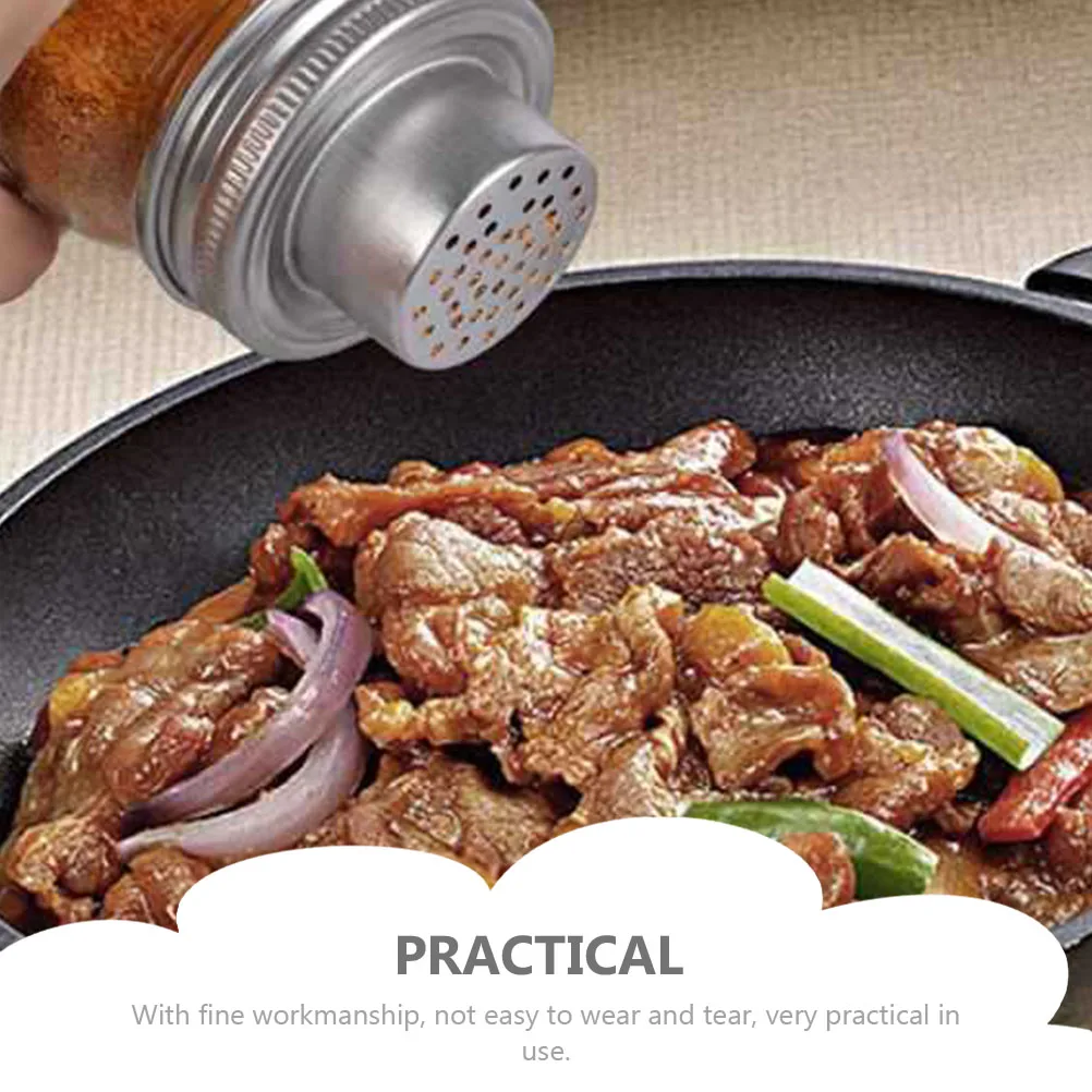 

3pcs Stainless Steel Shaker Lids For Jars Jar Cover Cocktail Bottle Lids Seasonings Spice Storage Mixing Tool Kitchen Bar