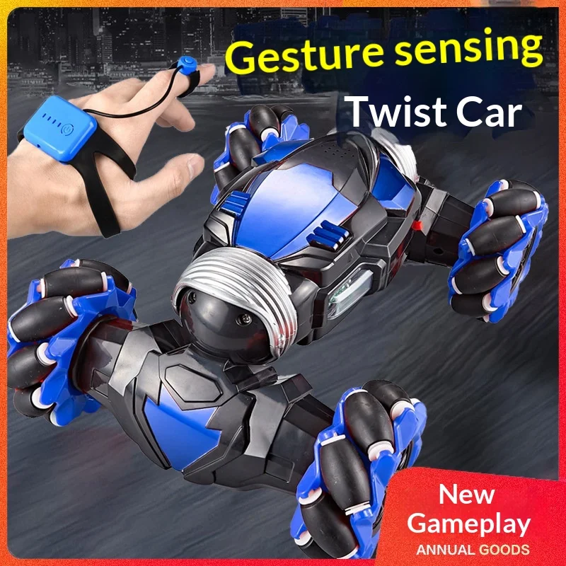 Unbranded Gesture Sensing RC Stunt Twist Car Hand Controlled 4WD Off Road Climbing Toy Car For Kids Boys Outdoor Indoor Play