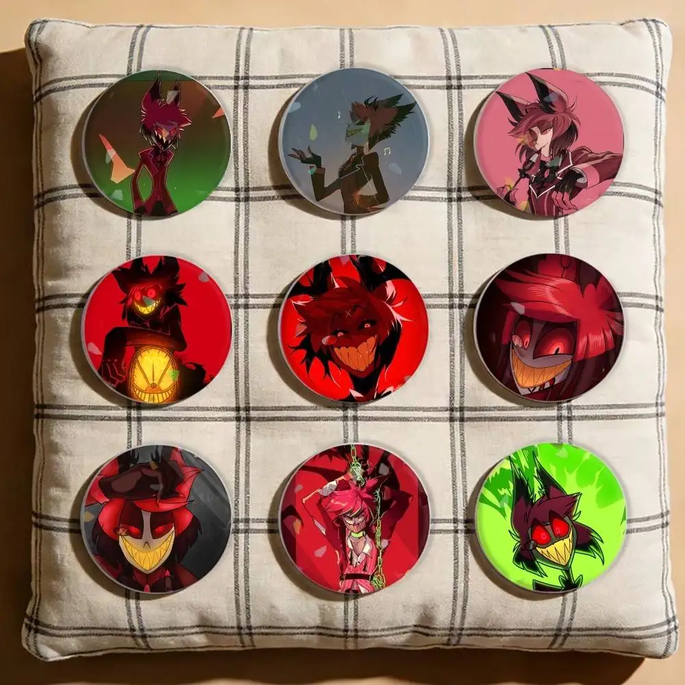 

HazbinS Hotels AlastorS Laser Badge Creative Pins Brooch for Bag Clothes Hat Decor Gifts Fans Collect