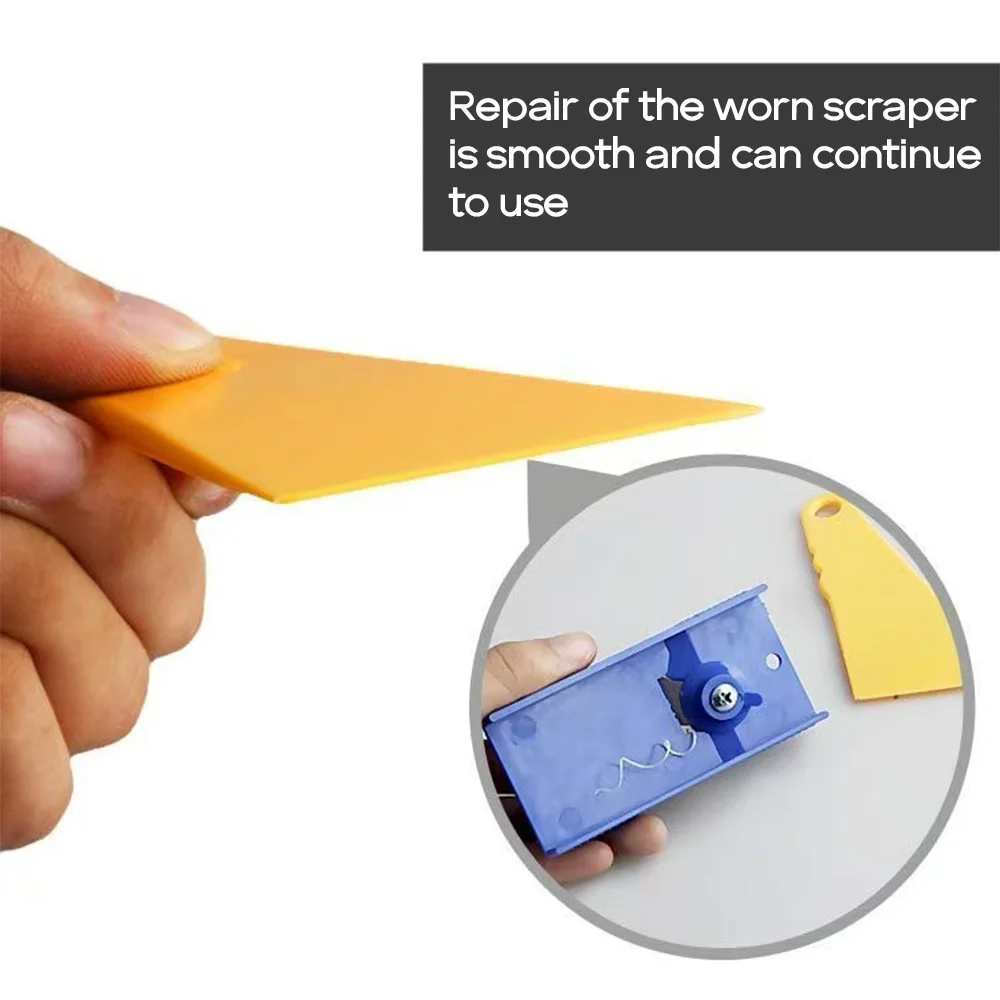 Car Wrap Plastic Squeegee Trimmer Hard Card Scraper Sharpening Tool Skiving Knife Cutter Window Tinting Tool Skiving Sharpener