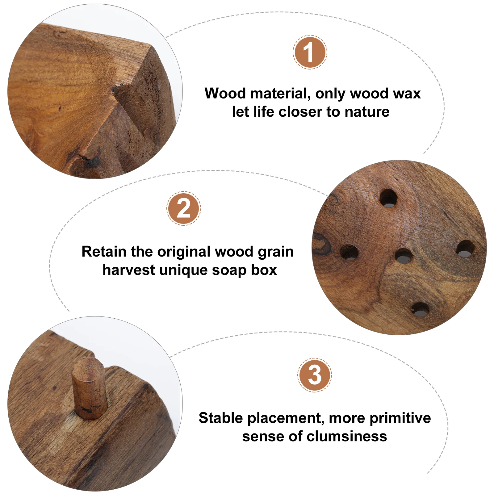 

1pc Wooden Box Natural Style Bathroom Supply Soap Tray Storage Container For Home Soap Holder Household Supply Coffee
