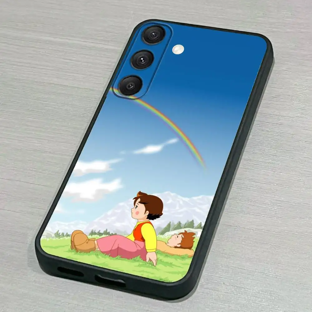Custodia per telefono Heidi C-Cartoon per Samsung S25,S24,S23,S22,S21,S20,S10,Ultra,Plus,Lite,FE, cover morbida in silicone nero
