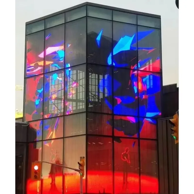 

[Hot Sale] Sticky Flexible Film Led Display Adhesive Led Transparent Film Screen On Glass Transparent Led Film