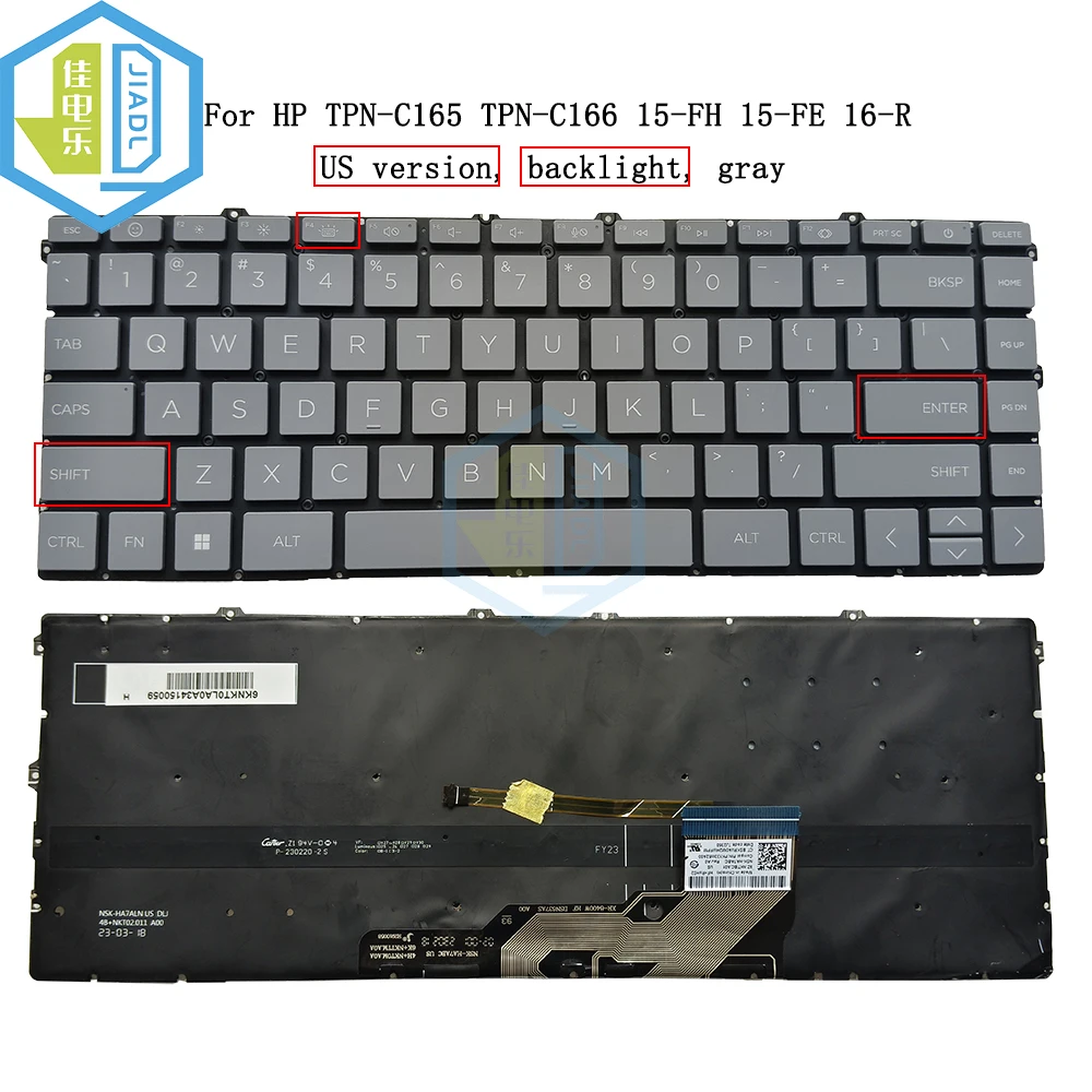 Imagem -01 - Inglês Backlight Laptop Keyboard hp Envy 15-fe 15-fe0013dx 15-fh 15-fh0013dx Tpn-c165 Pk133w62a00 Novo us ingles backlight laptop keyboard hp envy 15 fe 15 fe0013dx 15 fh 15 fh0013dx tpn c165 pk133w62a00 novo us 01