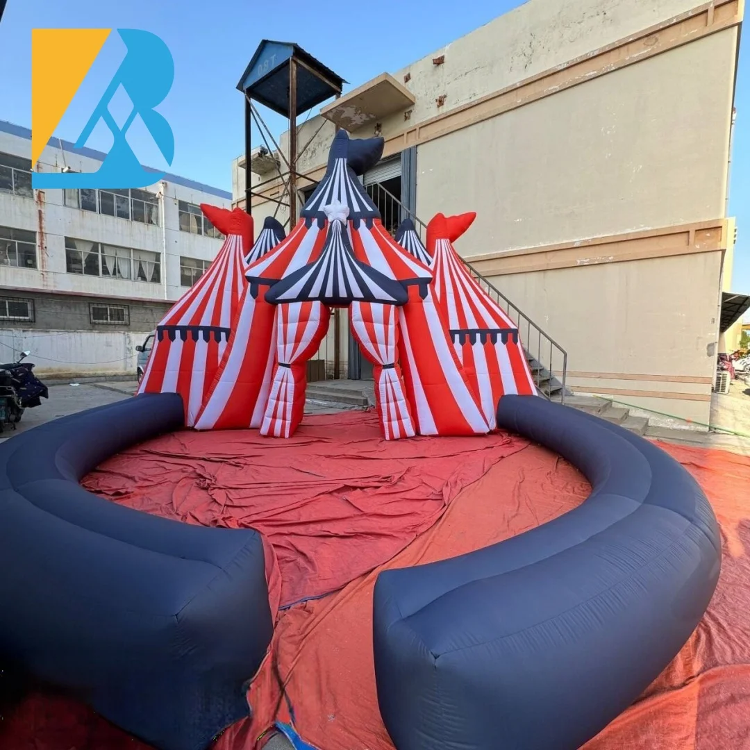 Wykonany na zamówienie gigantyczny dmuchany tło cyrkowe z dmuchanym brzegiem do dekoracji sceny, zabawki.