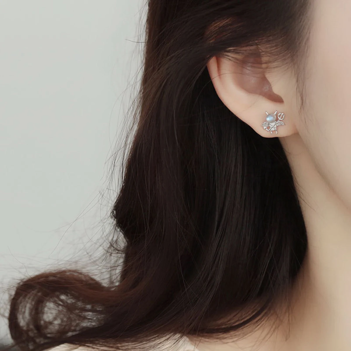 

1 Pair of Creative Earrings Silver Ear Moonstone Earrings Jewelry Decor Earbob for Female