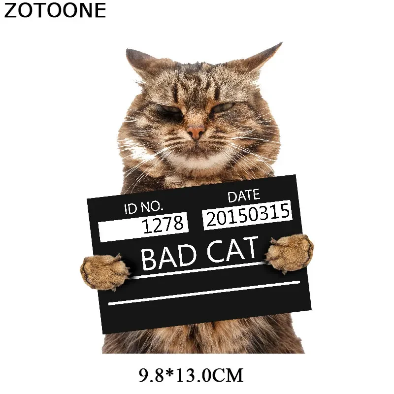 ZOTOONE Cool Animal Patches for Kids Iron on Cartoon Shark Cat Patch Heat Transfers for Clothes Ironing Sticker DIY Appliques D