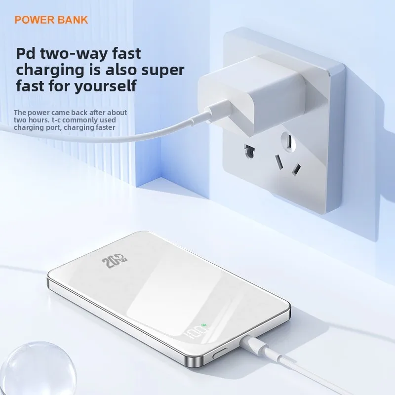 10000mAh Ultra Slim Magnetic Wireless Power Bank Portable Mini Spare Battery for Apple Watch for iPhone 16 15 14 13 12