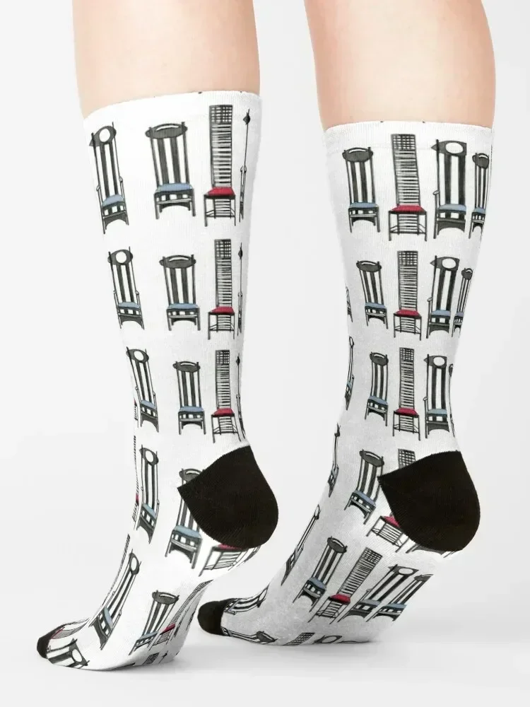 Argyle Chair – Hill House Chair und Argyle-geschnitzter Stuhl von Charles Rennie Mackintosh. Socken Sommerkompression Mädchensocken Herren