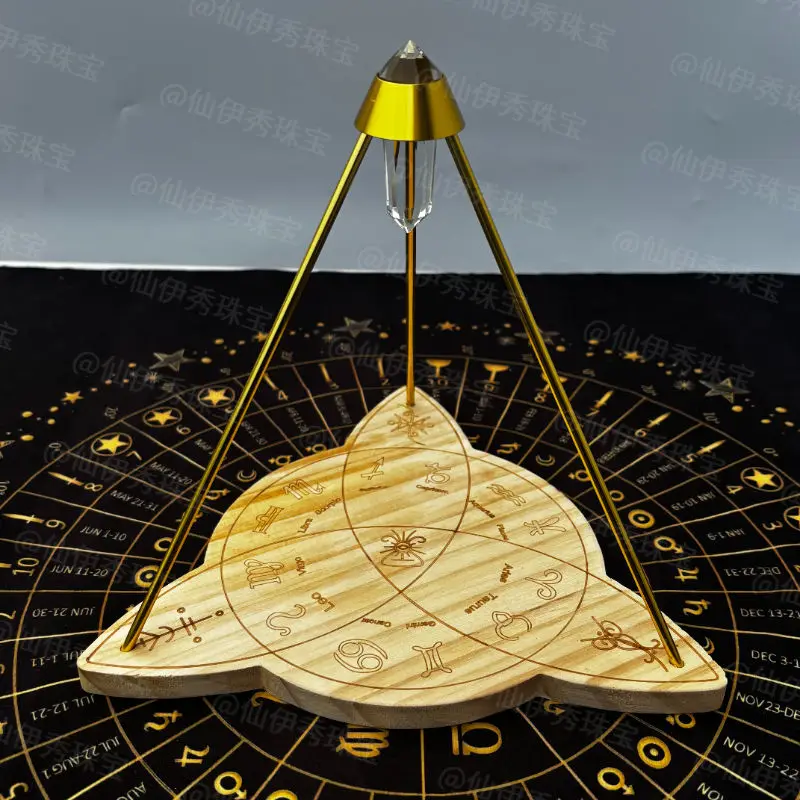 Crystal Pyramid Display Wooden Base Meditation Chakra Figurine Rough Stone Crystal Set Energy Ornament Crafts Home Decoration