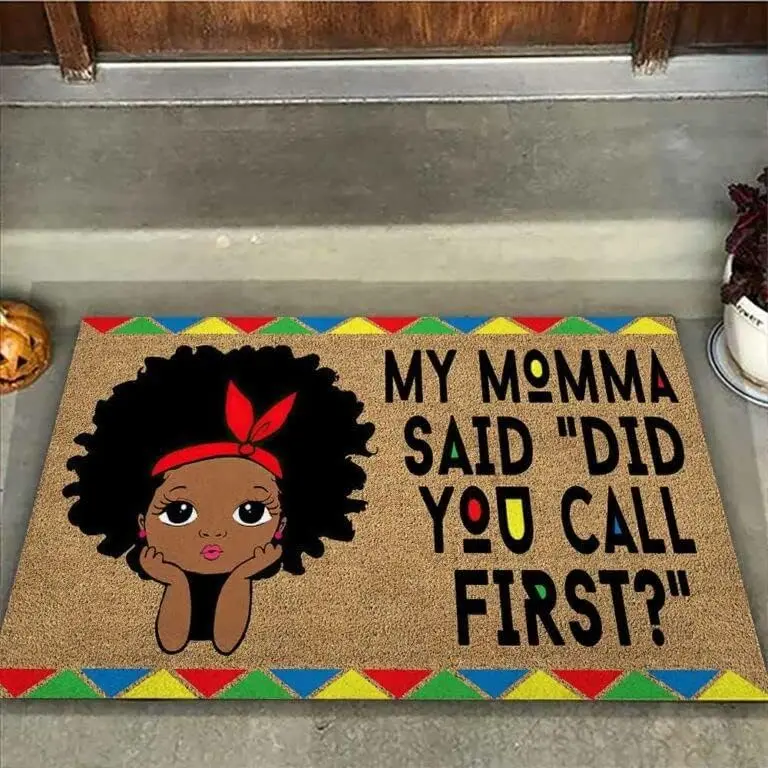 Funny Afro Girl Door Mat, 