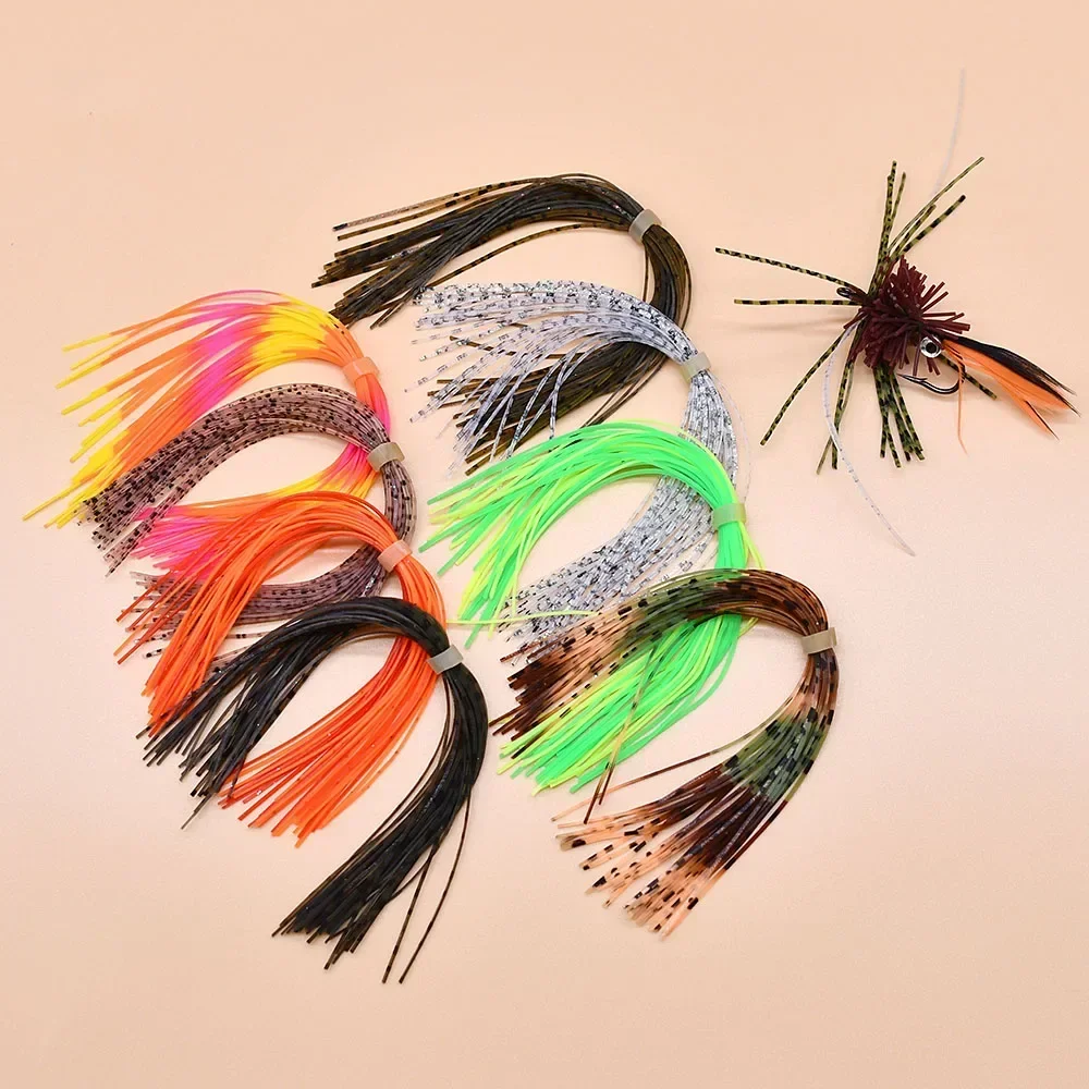 MNFT 8 mechones 13 cm Falda de calamar para moscas streamers Jig - imagen 5