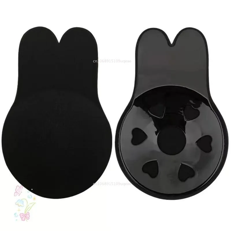 Pegatinas de realce de pecho para mujer, sujetadores invisibles de silicona sin tirantes, cinta de realce de conejo, cubierta de pezón, almohadillas para sujetador